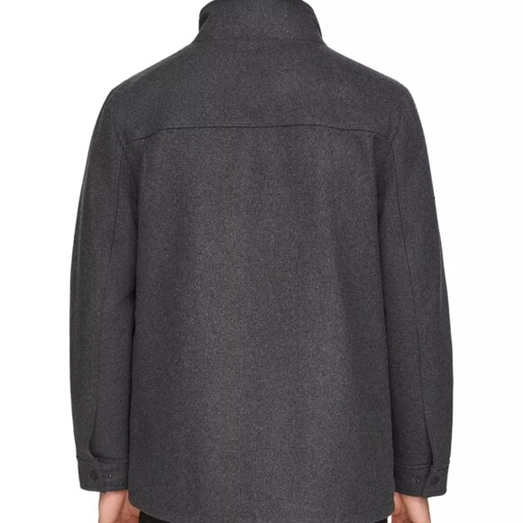 NEW GUESS Wool Blend Water Repellant Jacket Charcoal for men 462tn - Picture 2 of 7